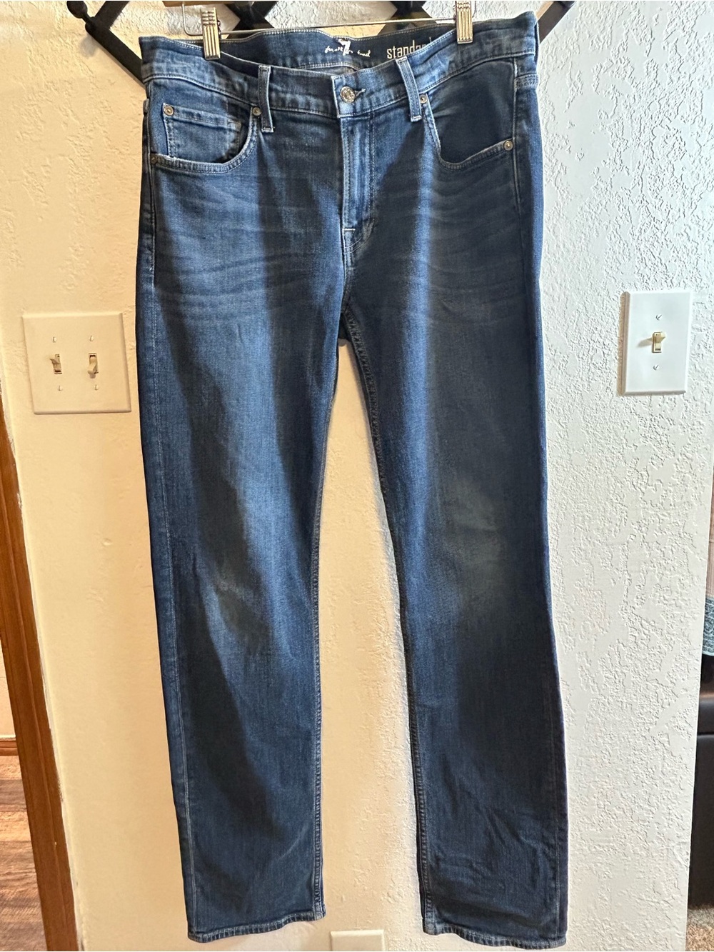 7 For All Mankind Men’s Standard Straight Jeans 34x33 Blue Denim